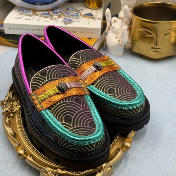 🆕 KURT GEIGER LONDON 🧿 NWOB Patterned Southbank Loafers Sz EU 37 US 7 - Picture 10 of 15